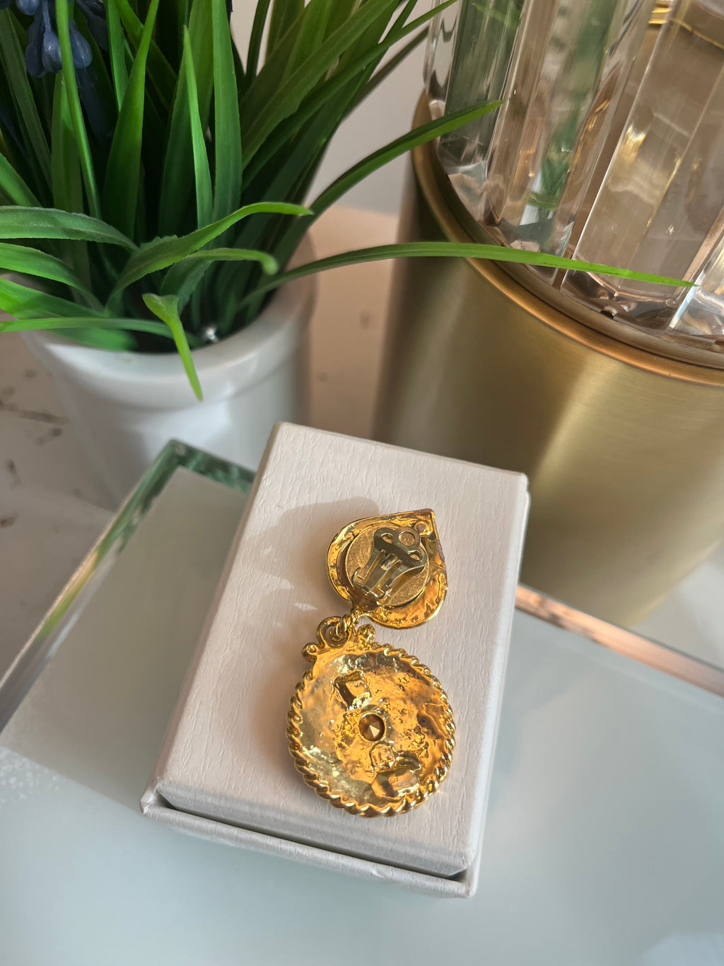 Gold heart earrings