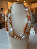 Orange pearl necklace