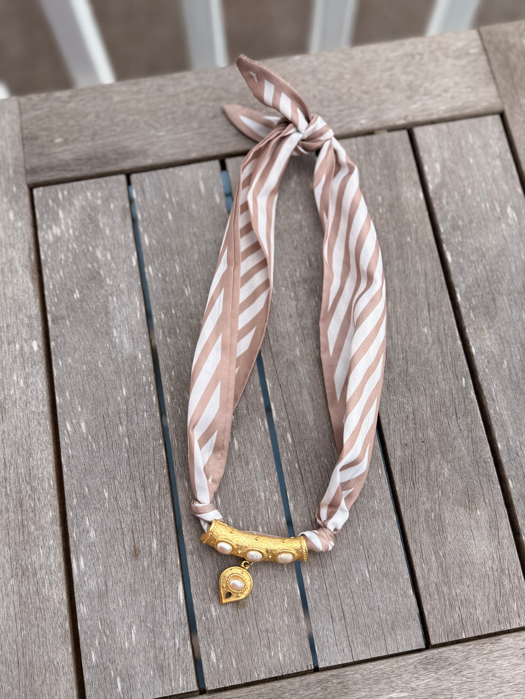 Pinstripe and gold pearl