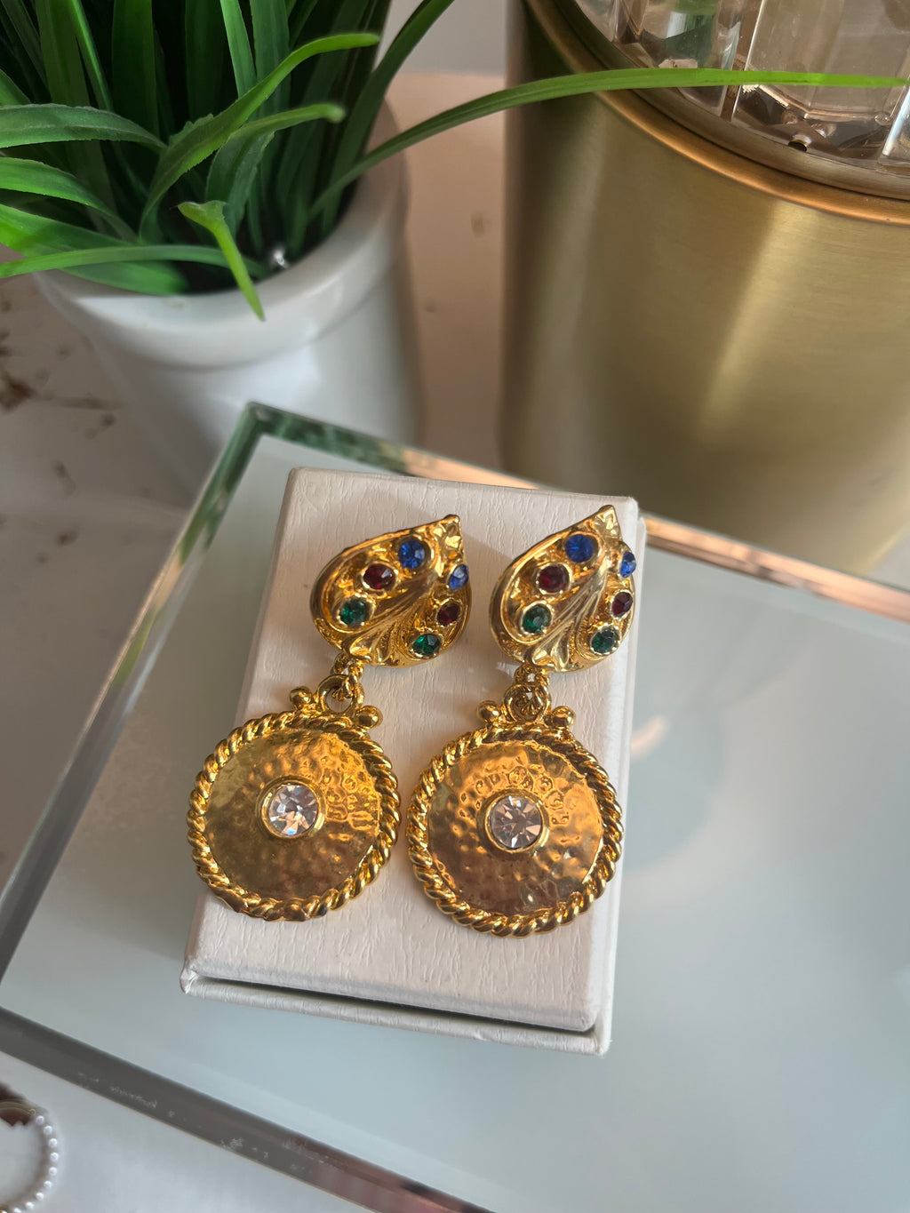 Gold heart earrings