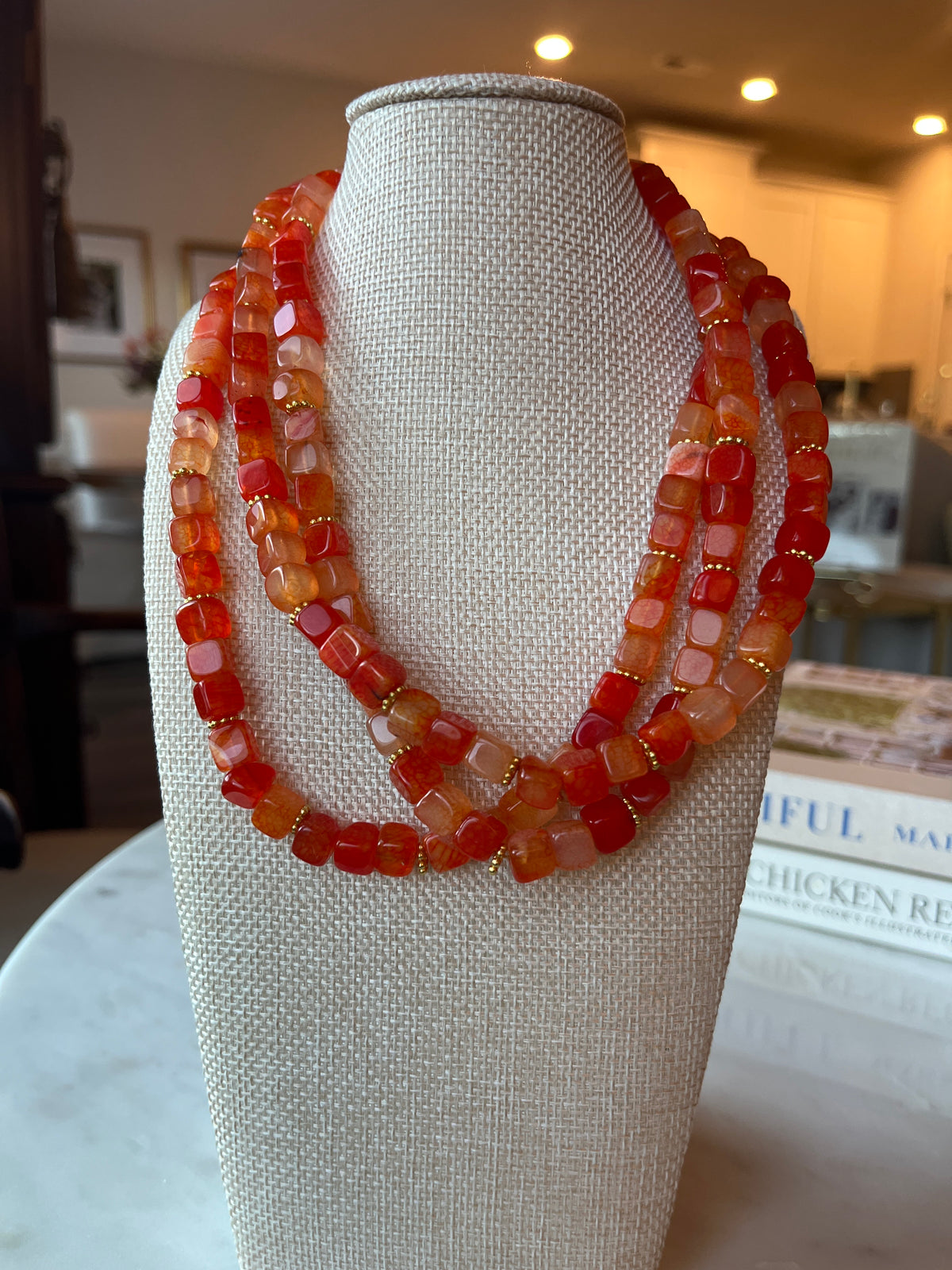 Orange and gold necklace